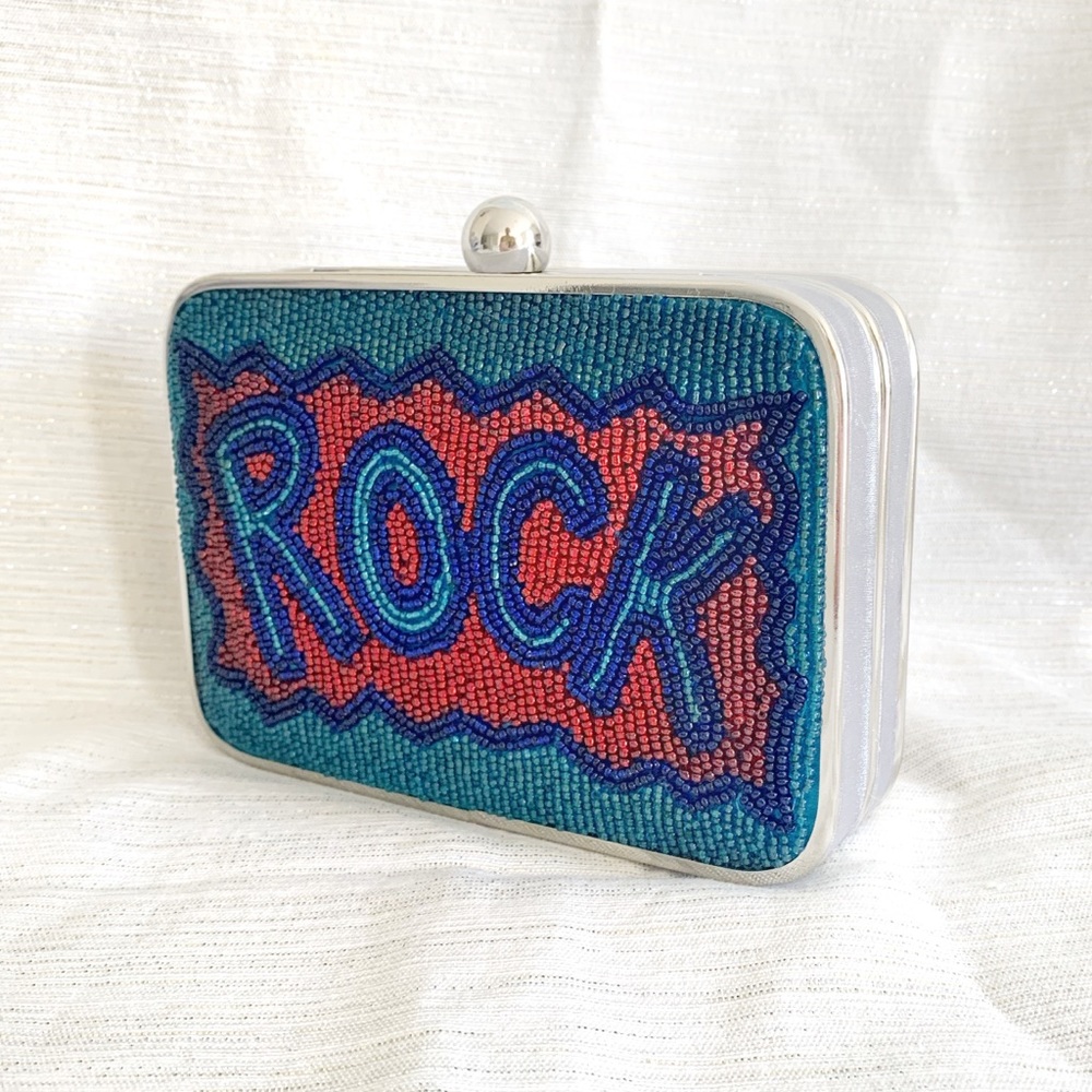 LaSera Franchi Beaded Rock clutch evening purse